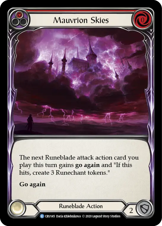 Mauvrion Skies (Red) (CRU145) (1st Edition) Rainbow Foil - Crucible of War
