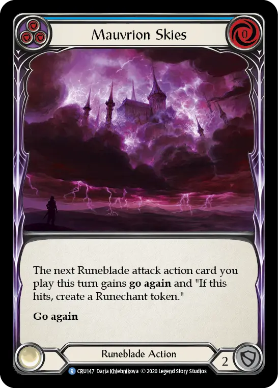 Mauvrion Skies (Blue) (CRU147) (1st Edition) Rainbow Foil - Crucible of War