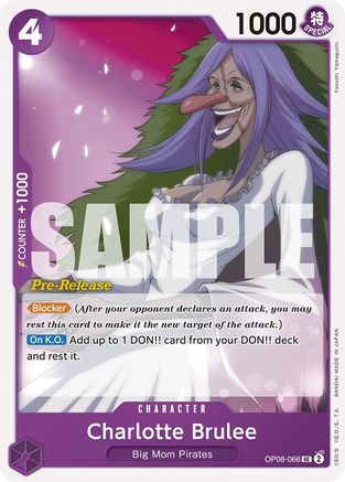 Charlotte Brulee (OP08-066) Pre-Release Cards