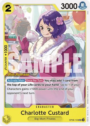 Charlotte Custard (OP08-103) Pre-Release Cards
