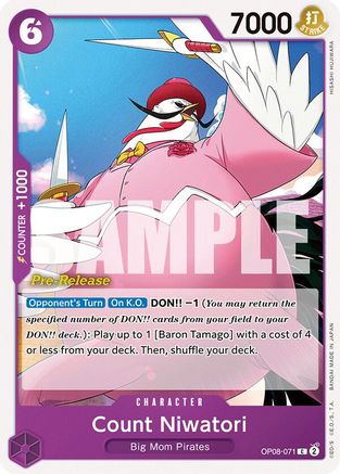 Count Niwatori (OP08-071) Pre-Release Cards