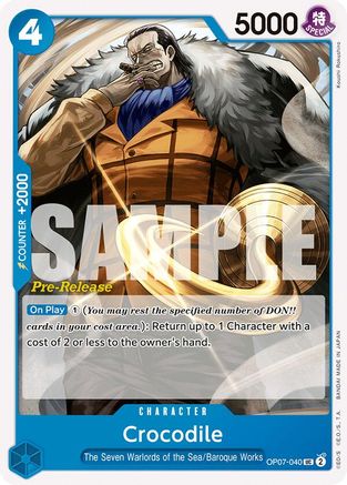 Crocodile (OP07-040) Pre-Release Cards