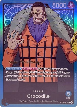 Crocodile (ST03-001) Foil Super Pre-Release Cards