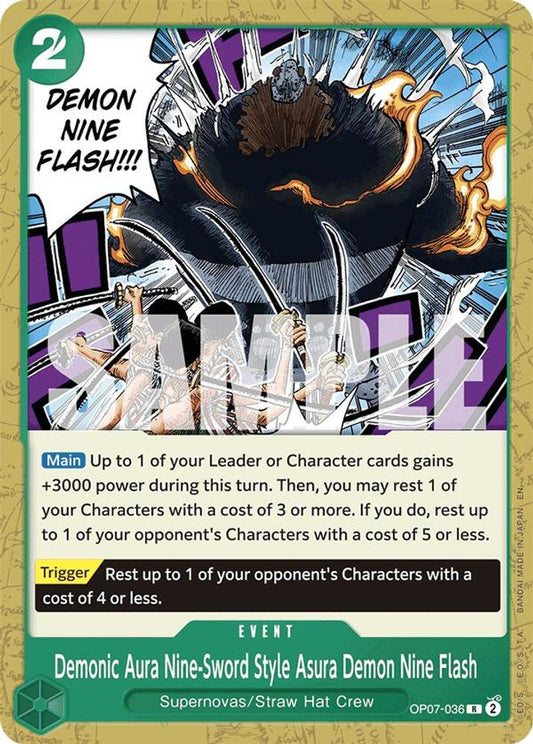 Demonic Aura Nine-Sword Style Asura Demon Nine Flash (Reprint) (OP07-036)