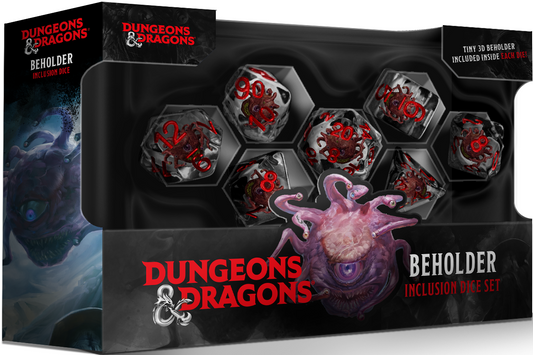 FanRoll Beholder Inclusion Resin Poly Dice Set