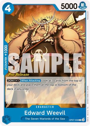 Edward Weevil (OP07-039) Pre-Release Cards