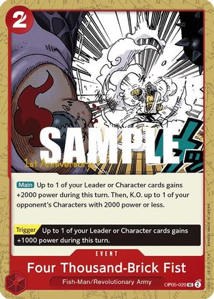 Four Thousand-Brick Fist (OP05-020) 1st Anniversary Tournament Cards