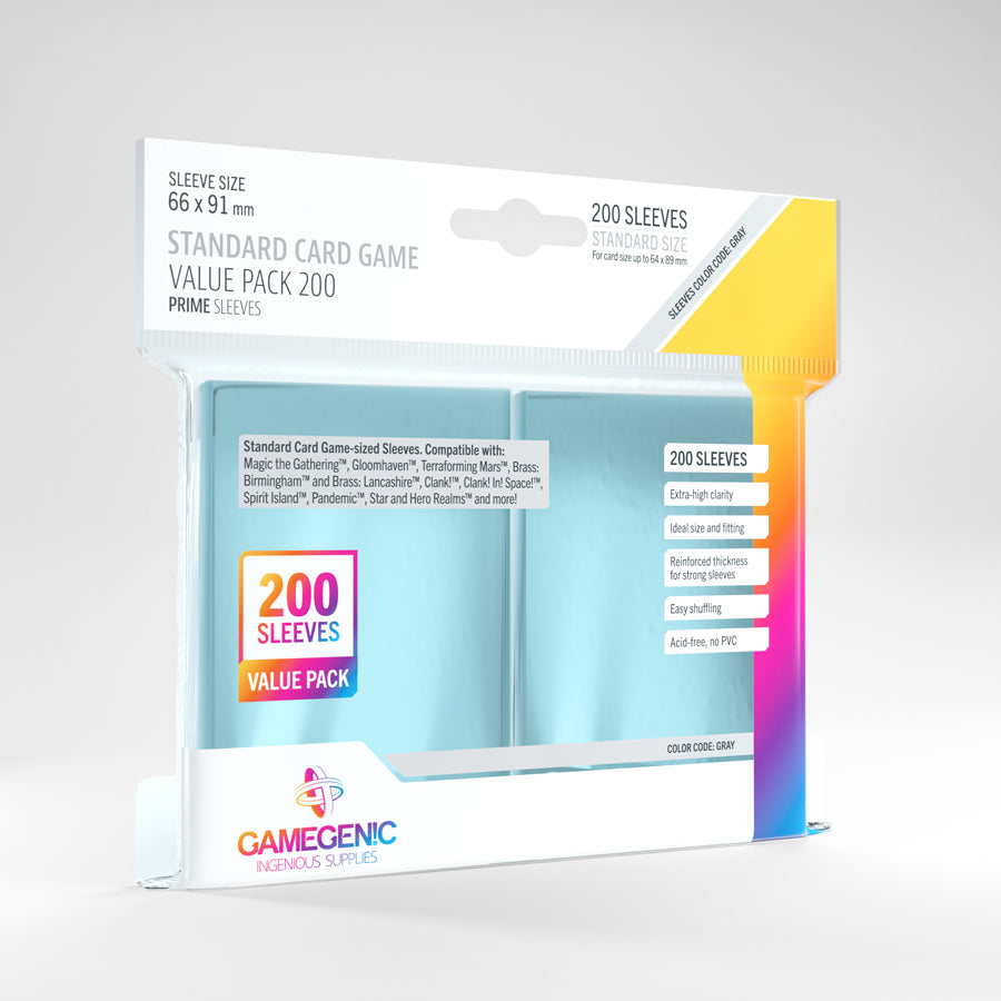 Gamegenic: Standard Card Game Value Pack - Prime Sleeves [200ct]