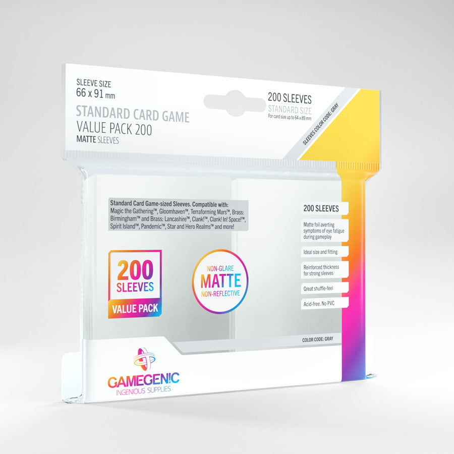 Gamegenic: Standard Card Game Value Pack - Matte Sleeves [200ct]