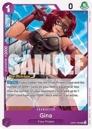 Gina (OP07-065) Pre-Release Cards