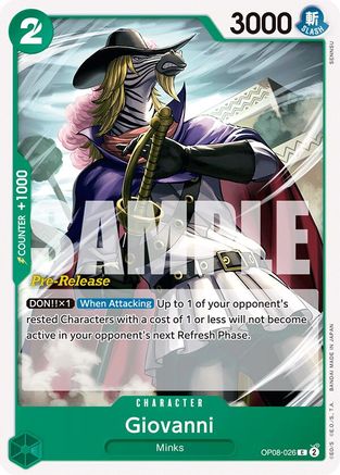 Giovanni (OP08-026) Pre-Release Cards