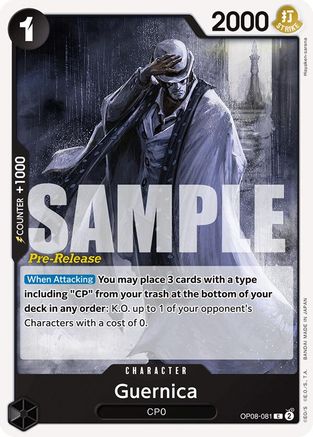 Guernica (OP08-081) Pre-Release Cards