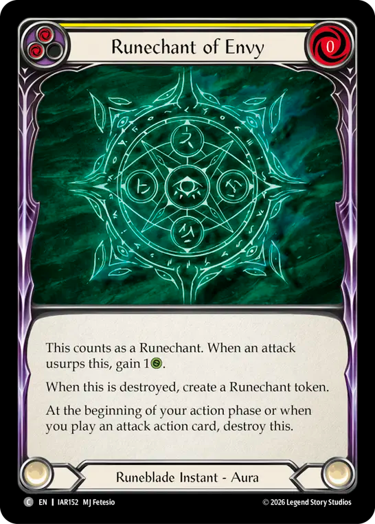 Runechant of Envy (Yellow) (IAR152) - Usurp the Shadow Throne