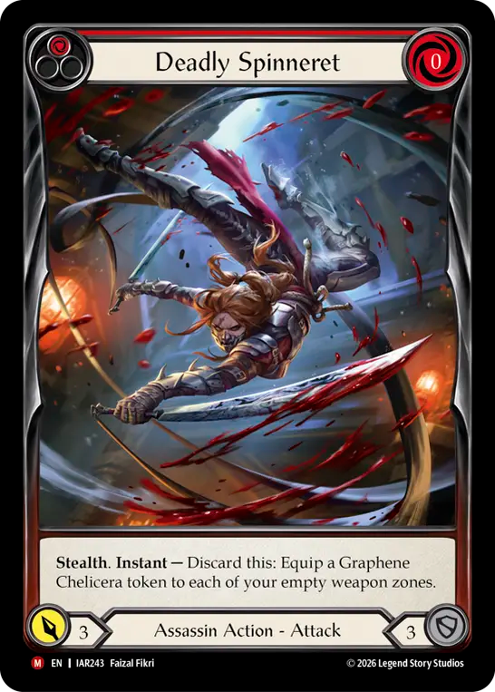 Deadly Spinneret (Red) (Extended Art) (IAR243) Rainbow Foil - Usurp the Shadow Throne