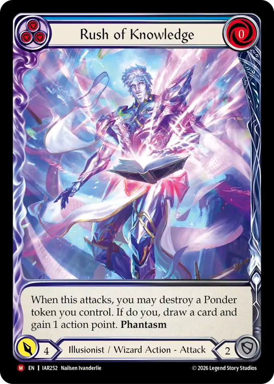 Rush of Knowledge (Blue) (Extended Art) (IAR252) Rainbow Foil - Usurp the Shadow Throne