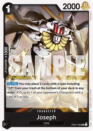 Joseph (OP07-092) Pre-Release Cards