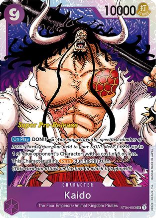Kaido (ST04-003) Foil Super Pre-Release Cards