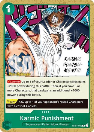 Karmic Punishment (OP07-035) Pre-Release Cards
