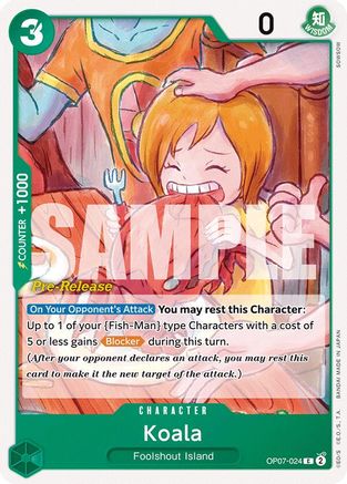 Koala (OP07-024) Pre-Release Cards