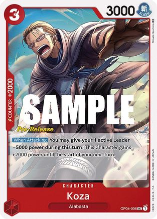 Koza (OP04-006) Pre-Release Cards