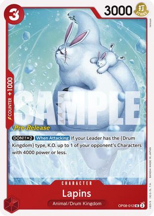 Lapins (OP08-012) Pre-Release Cards