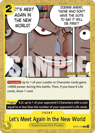 Let's Meet Again in the New World (OP10-115) Release Event Cards