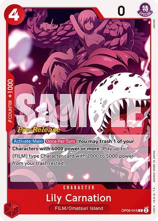 Lily Carnation (OP06-015) Pre-Release Cards