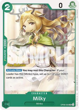 Milky (OP08-032) Pre-Release Cards