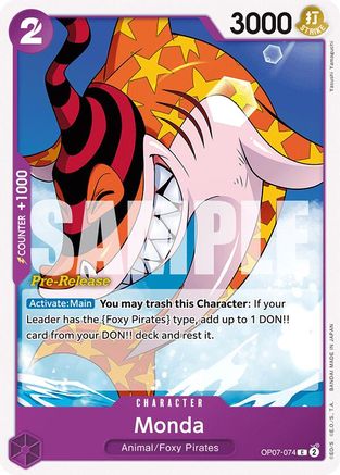 Monda (OP07-074) Pre-Release Cards