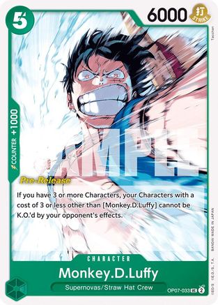 Monkey.D.Luffy (OP07-033) Pre-Release Cards