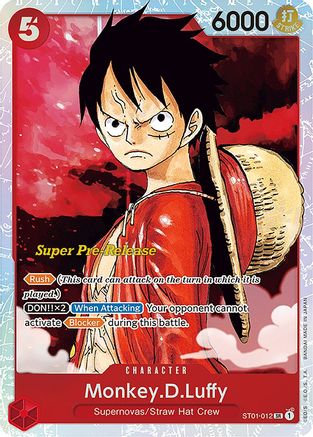 Monkey.D.Luffy (ST01-012) Foil Super Pre-Release Cards