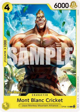 Mont Blanc Cricket (OP08-108) Pre-Release Cards