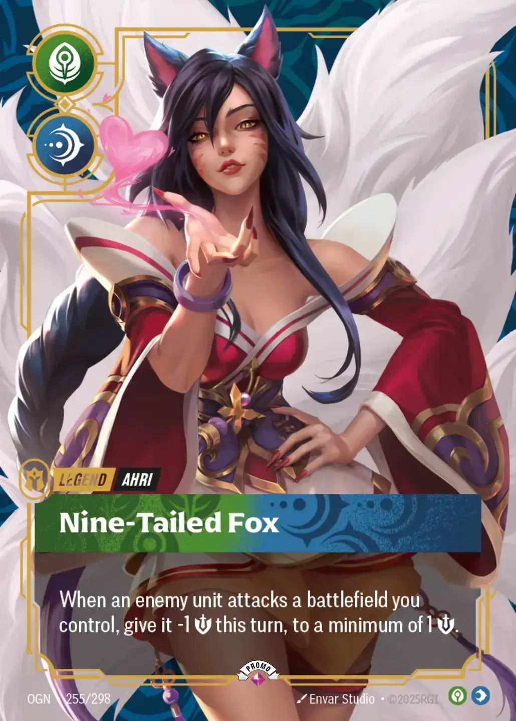 Ahri – Nine-Tailed Fox (255) Foil - Riftbound Promotional Cards