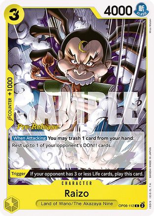 Raizo (OP06-112) Pre-Release Cards