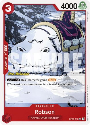 Robson (OP08-013) Pre-Release Cards