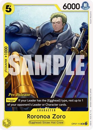 Roronoa Zoro (OP07-113) Pre-Release Cards