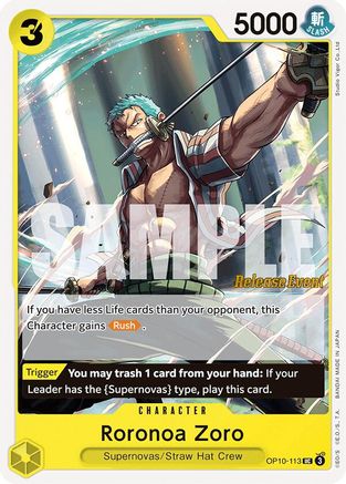 Roronoa Zoro (OP10-113) Release Event Cards