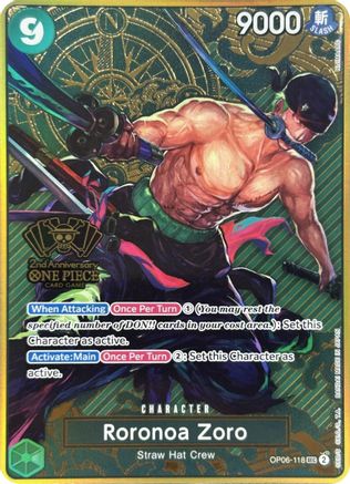 Roronoa Zoro (One Piece Japanese Version 2nd Anniversary Set) (OP06-118) Foil