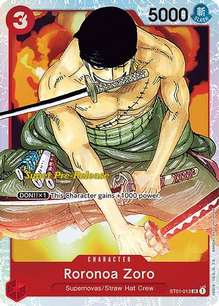 Roronoa Zoro (ST01-013) Foil Super Pre-Release Cards