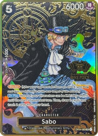 Sabo (One Piece Japanese Version 2nd Anniversary Set) (OP04-083) Foil