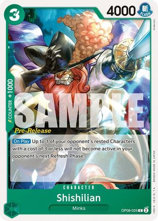 Shishilian (OP08-025) Pre-Release Cards