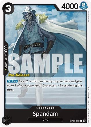 Spandam (OP07-086) Pre-Release Cards