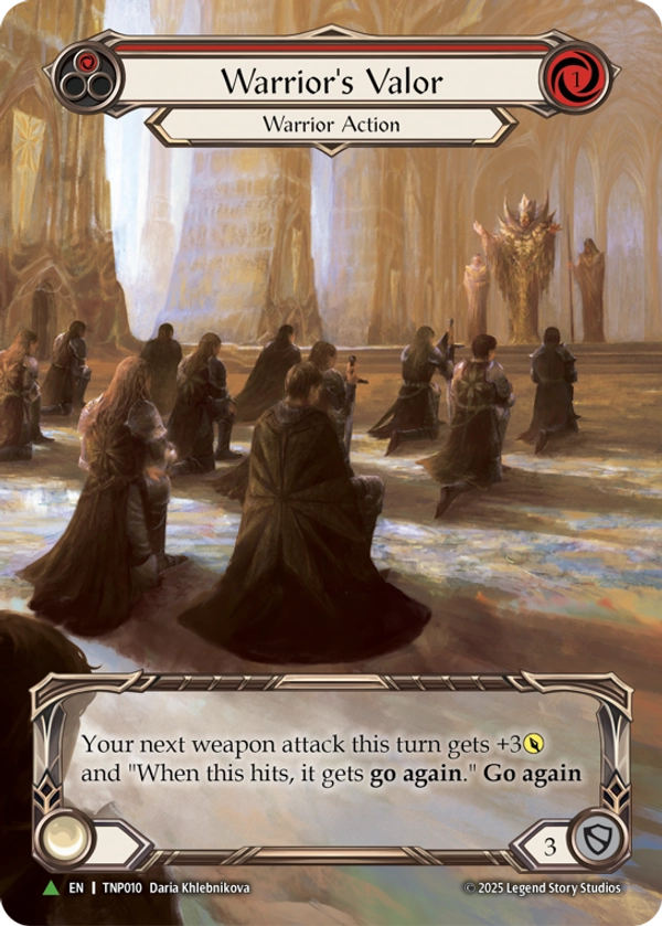 Warrior's Valor (Red) (Extended Art) (TNP010) Cold Foil - FaB Promos