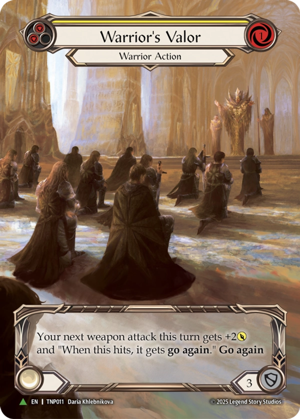 Warrior's Valor (Yellow) (Extended Art) (TNP011) Cold Foil - FaB Promos