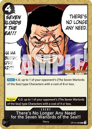 There's No Longer Any Need for the Seven Warlords of the Sea!!! (OP10-096) Release Event Cards