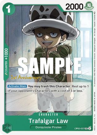 Trafalgar Law (OP05-027) 1st Anniversary Tournament Cards
