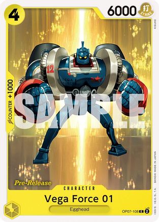 Vega Force 01 (OP07-108) Pre-Release Cards