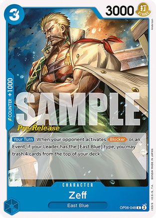 Zeff (OP06-048) Pre-Release Cards