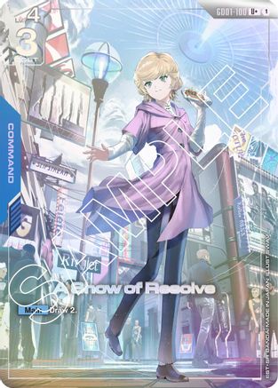 A Show of Resolve (U+) (GD01-100) Holofoil - Newtype Rising