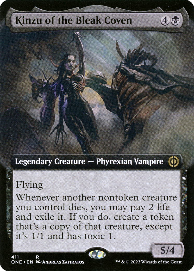 Kinzu of the Bleak Coven (Extended Art) [Phyrexia: All Will Be One] Foil
